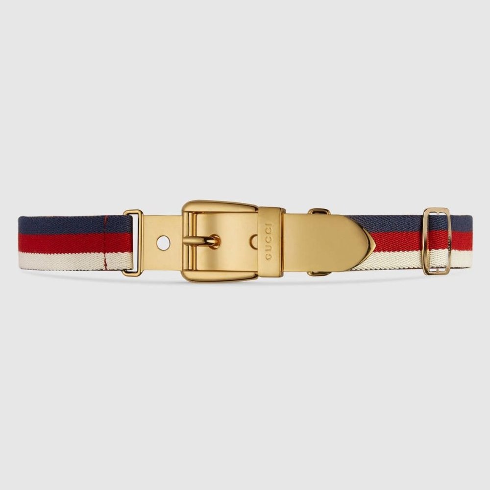 Gucci Sylvie Web Belt with Square Buckle NEW WITH DUST BAG